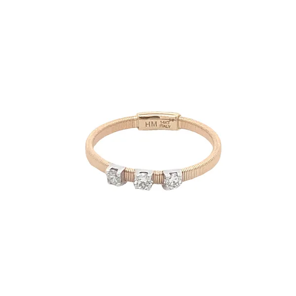 14KT YELLOW GOLD 3-STONE DIAMOND RING