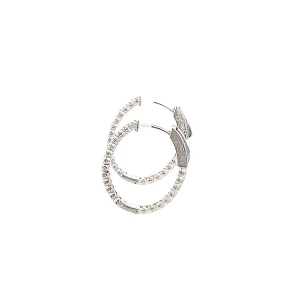 14KT DIAMOND OVAL HOOP EARRINGS Image 2 Z's Fine Jewelry Peoria, AZ