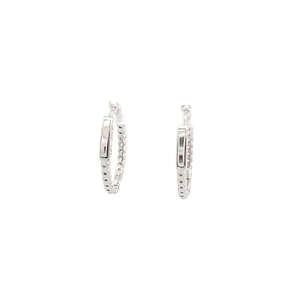 14KT DIAMOND OVAL HOOP EARRINGS Image 3 Z's Fine Jewelry Peoria, AZ