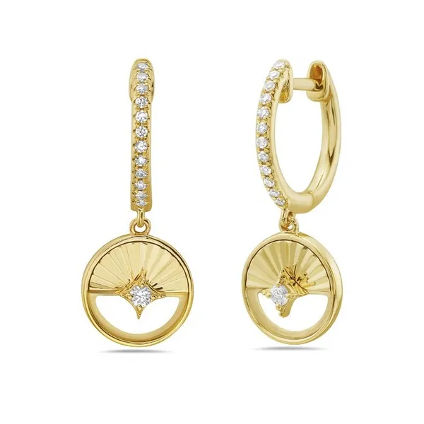 14KT YELLOW GOLD DIAMOND DANGLE EARRINGS