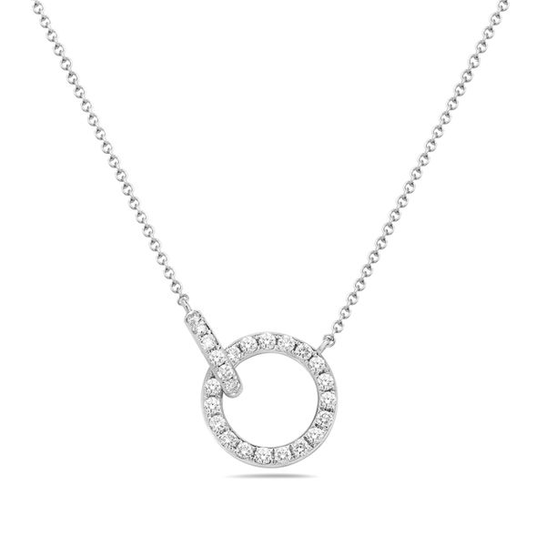 14KT WHITE GOLD DIAMOND CIRCLE/BAR NECKLACE Z's Fine Jewelry Peoria, AZ