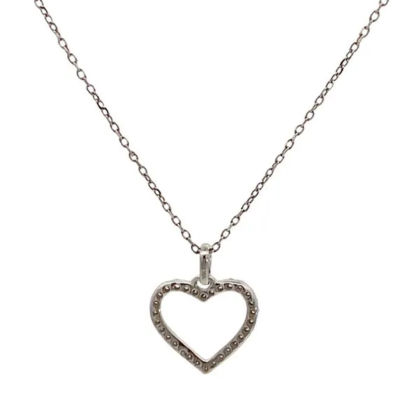 14KT WHITE GOLD HEART PENDANT W/CHAIN Image 2 Z's Fine Jewelry Peoria, AZ