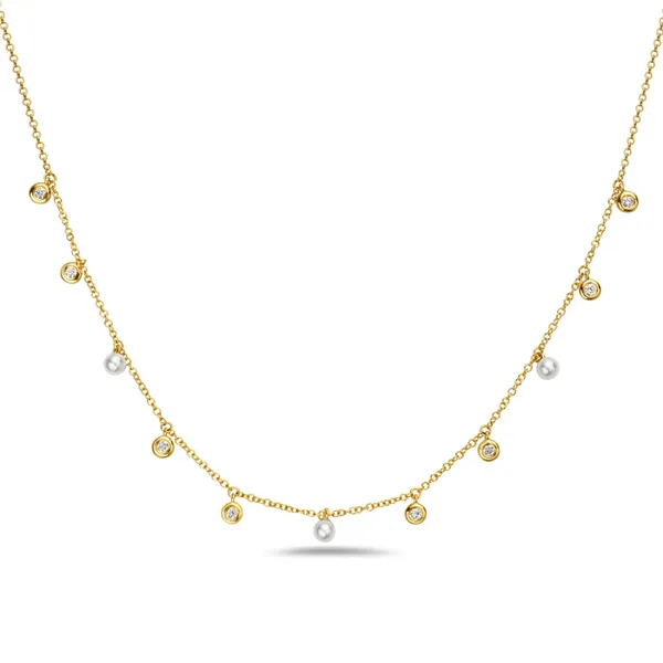 14KT PEARL AND DIAMOND NECKLACE similar item image