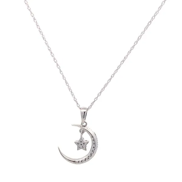 DIAMOND MOON AND STAR NECKLACE