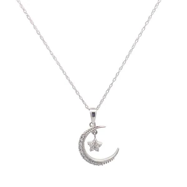 DIAMOND MOON AND STAR NECKLACE