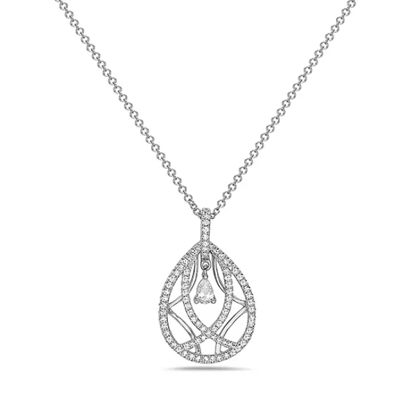 14KT WHITE GOLD DIAMOND NECKLACE