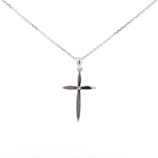 14KT WHITE GOLD DIAMOND CROSS PENDANT