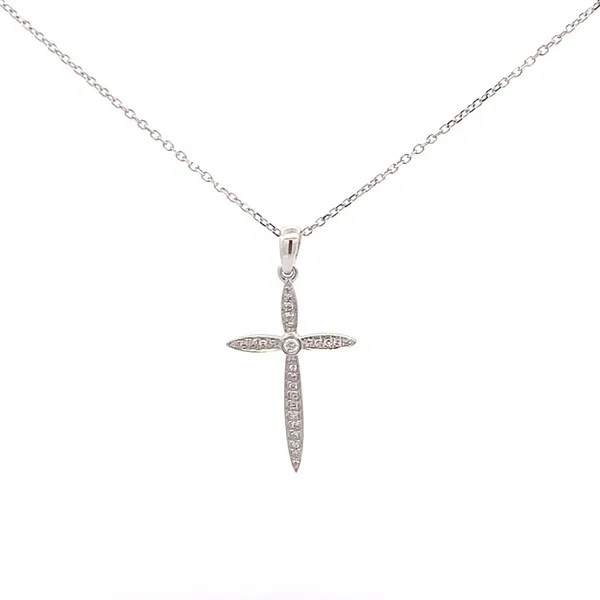 14KT WHITE GOLD DIAMOND CROSS PENDANT