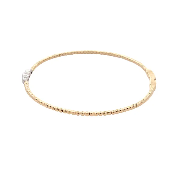 YELLOW AND WHITE GOLD BEADED BANGLE BRACELET Image 2 Z's Fine Jewelry Peoria, AZ