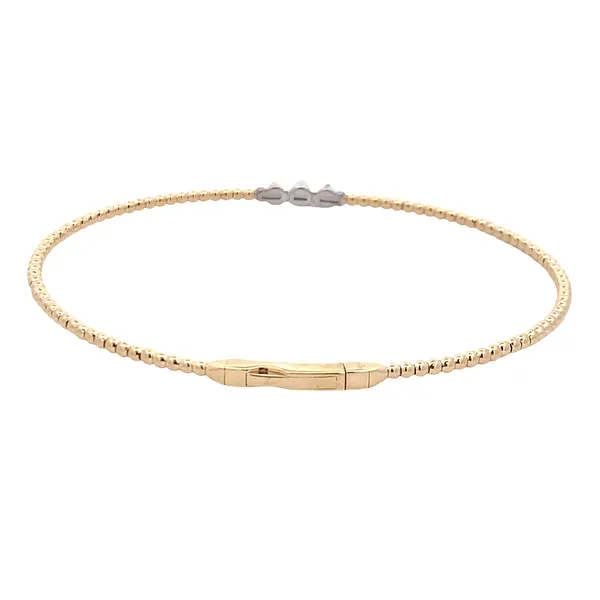 YELLOW AND WHITE GOLD BEADED BANGLE BRACELET Image 3 Z's Fine Jewelry Peoria, AZ