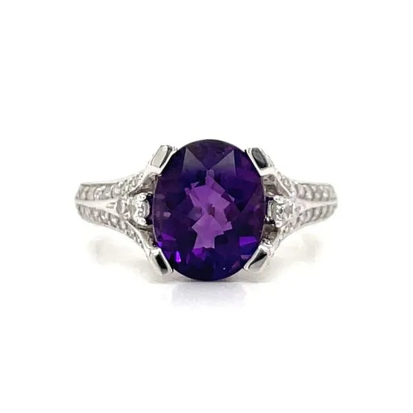 14kt White Gold Oval Amethyst Ring similar item image