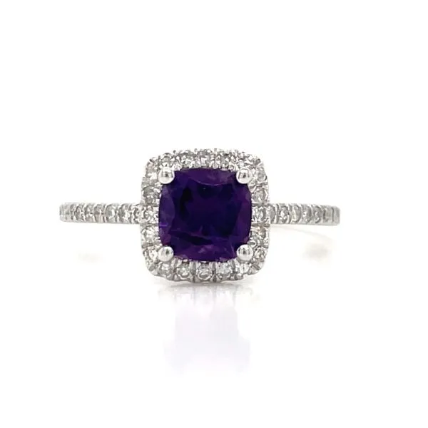 14kt White Gold Cushion Amethyst Ring similar item image