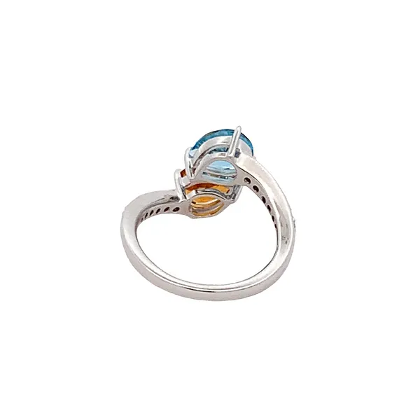 14KT WHITE GOLD BLUE TOPAZ, CITRINE AND DIAMOND RING Image 3 Z's Fine Jewelry Peoria, AZ