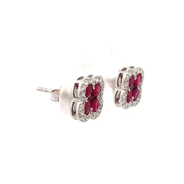 WHITE GOLD FLOWER STUD EARRINGS Image 2 Z's Fine Jewelry Peoria, AZ