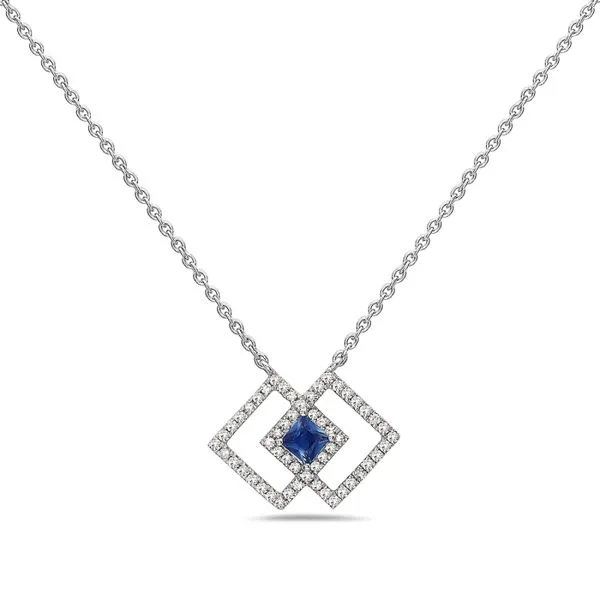14KT WHITE GOLD SAPPHIRE AND DIAMOND NECKLACE Z's Fine Jewelry Peoria, AZ