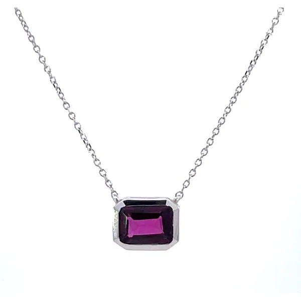 14KT WHITE GOLD BEZEL SET NECKLACE similar item image