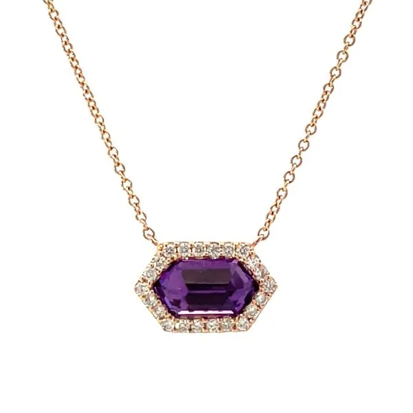 14KT ROSE GOLD AMETHYST AND DIAMOND NECKLACE similar item image