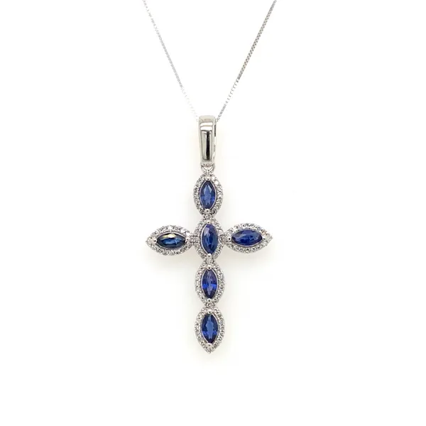 14KT SAPPHIRE AND DIAMOND CROSS Z's Fine Jewelry Peoria, AZ