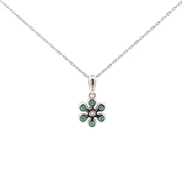 14KT WHITE GOLD EMERALD NECKLACE Image 3 Z's Fine Jewelry Peoria, AZ