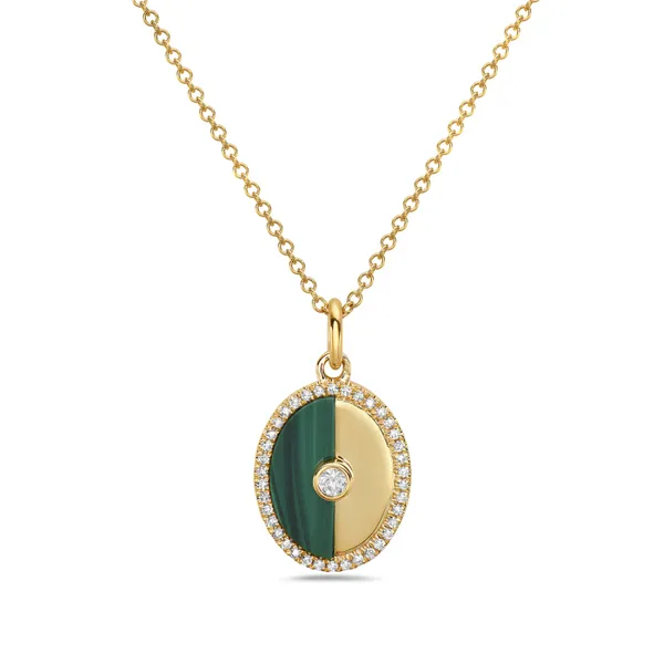 14KT YELLOW GOLD MALACHITE PENDANT similar item image