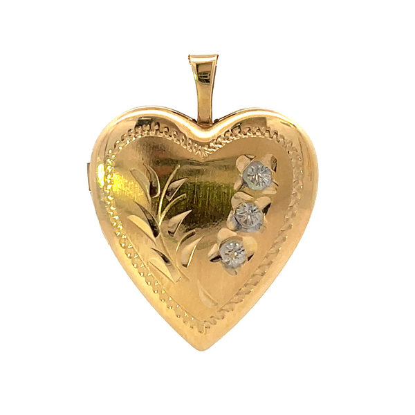 ESTATE 14KT TWO TONE HEART LOCKET PENDANT Z's Fine Jewelry Peoria, AZ