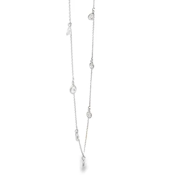 ESTATE 14KT WHITE GOLD BEZEL SET DIAMOND STATION NECKLACE Image 2 Z's Fine Jewelry Peoria, AZ