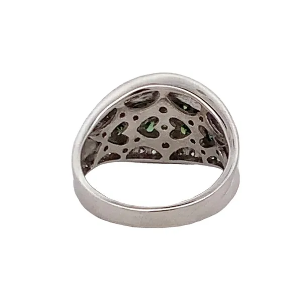 ESTATE GARNET AND DIAMOND RING