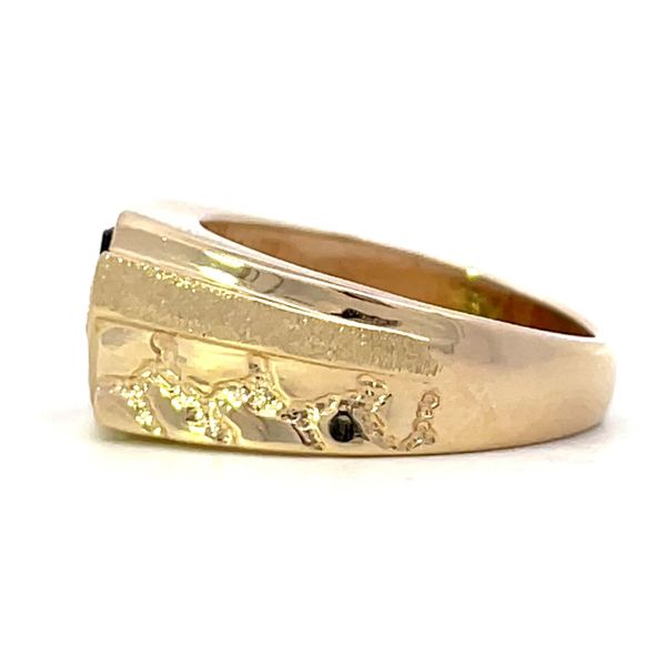 ESTATE 10KT YELLOW GOLD BLACK ONYX AND DIAMOND ACCENT RING Image 2 Z's Fine Jewelry Peoria, AZ