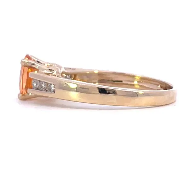 ESTATE 14KT YELLOW GOLD ORANGE SAPPHIRE & DIAMOND RING Image 3 Z's Fine Jewelry Peoria, AZ