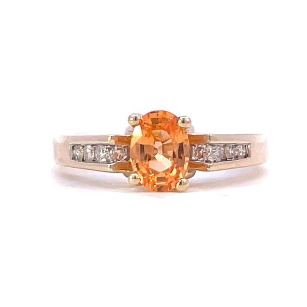 ESTATE 14KT YELLOW GOLD ORANGE SAPPHIRE & DIAMOND RING Z's Fine Jewelry Peoria, AZ