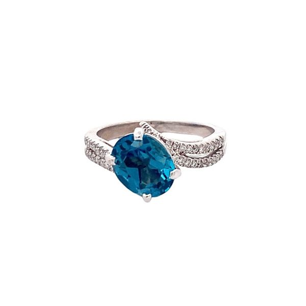 ESTATE 14KT BLUE TOPAZ AND DIAMOND RING 001-821-00994 Peoria | Z's Fine ...