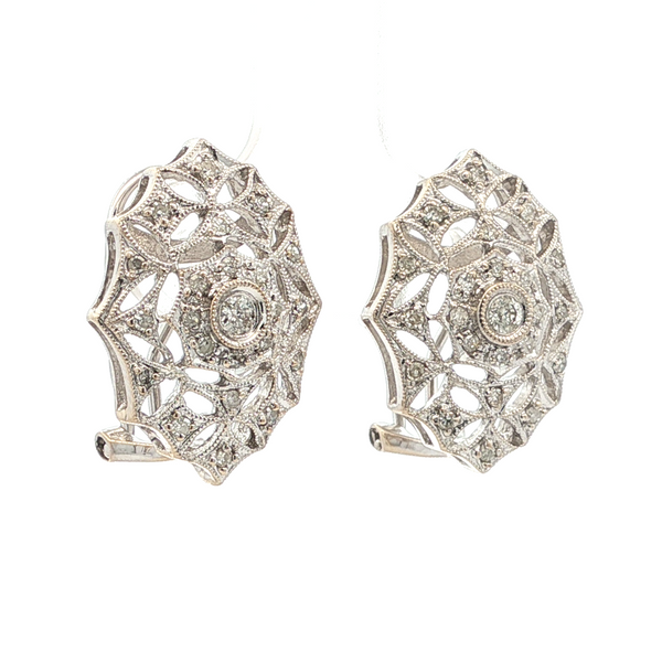 ESTATE 18KT WHITE GOLD ART DECO EARRINGS Image 2 Z's Fine Jewelry Peoria, AZ