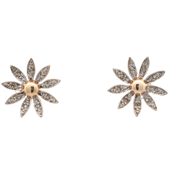 ESTATE 14KT TWO TONE GOLD FLOWER STUD EARRINGS Z's Fine Jewelry Peoria, AZ