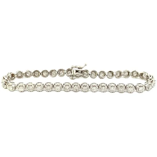 ESTATE 10KT WHITE GOLD HALO TENNIS BRACELET Image 2 Z's Fine Jewelry Peoria, AZ
