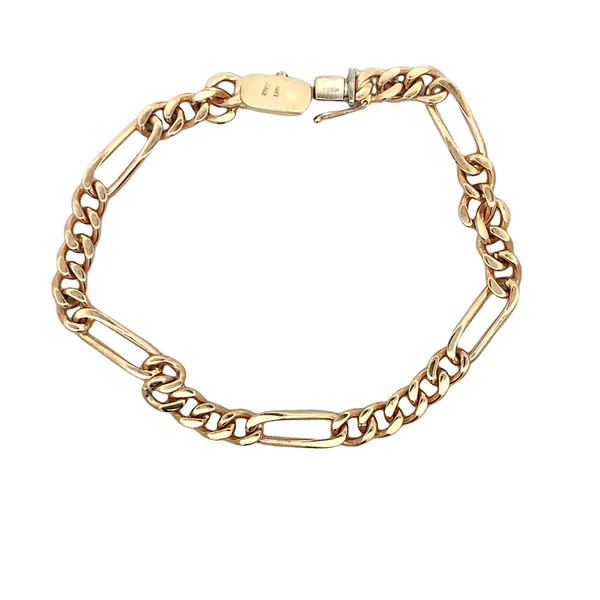 ESTATE 14KT YELLOW GOLD FIGARO LINK BRACELET Image 2 Z's Fine Jewelry Peoria, AZ