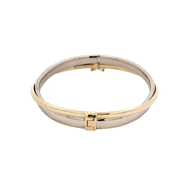 ESTATE TWO TONE HINGED BANGLE BRACELET Image 2 Z's Fine Jewelry Peoria, AZ