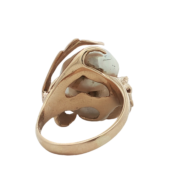 ESTATE 14KT YELLOW GOLD DOUBLE PEARL RING Image 3 Z's Fine Jewelry Peoria, AZ