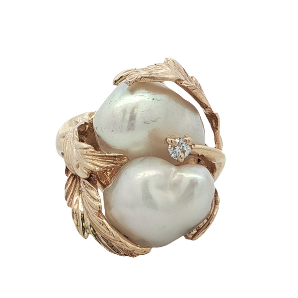 ESTATE 14KT YELLOW GOLD DOUBLE PEARL RING Z's Fine Jewelry Peoria, AZ