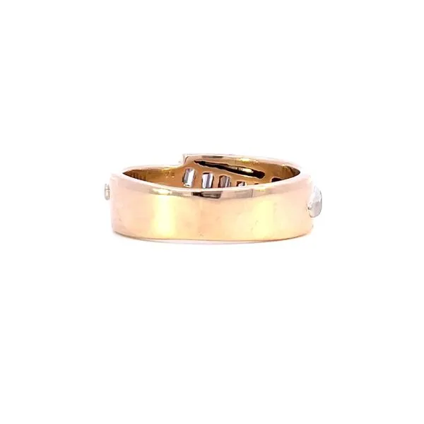 ESTATE 14KT TWO-TONE CHANNEL SET DIAMOND WEDDING BAND Image 3 Z's Fine Jewelry Peoria, AZ