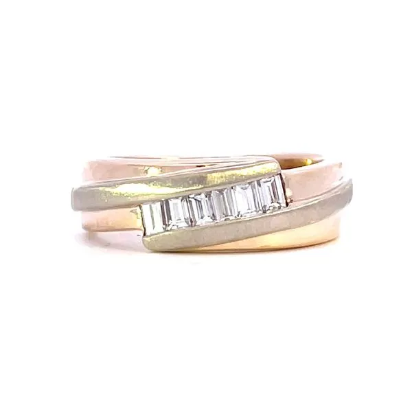 ESTATE 14KT TWO-TONE CHANNEL SET DIAMOND WEDDING BAND Z's Fine Jewelry Peoria, AZ