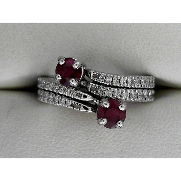WHITE GOLD DOUBLE ROW RING Image 3 Z's Fine Jewelry Peoria, AZ