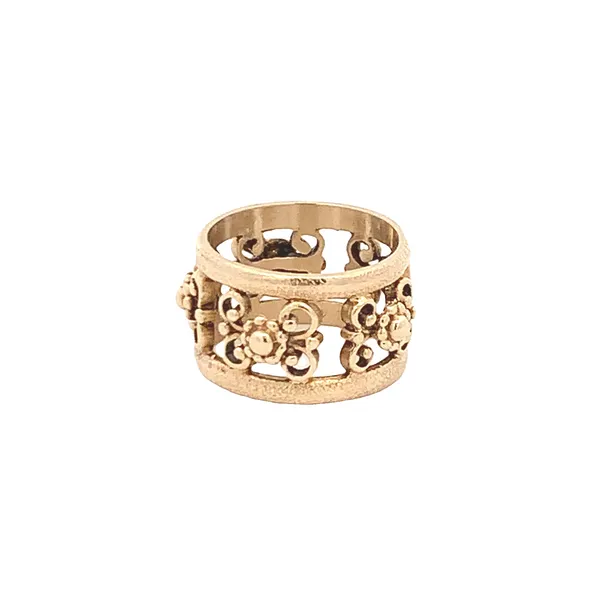 ESTATE YELLOW GOLD WIDE BAND
