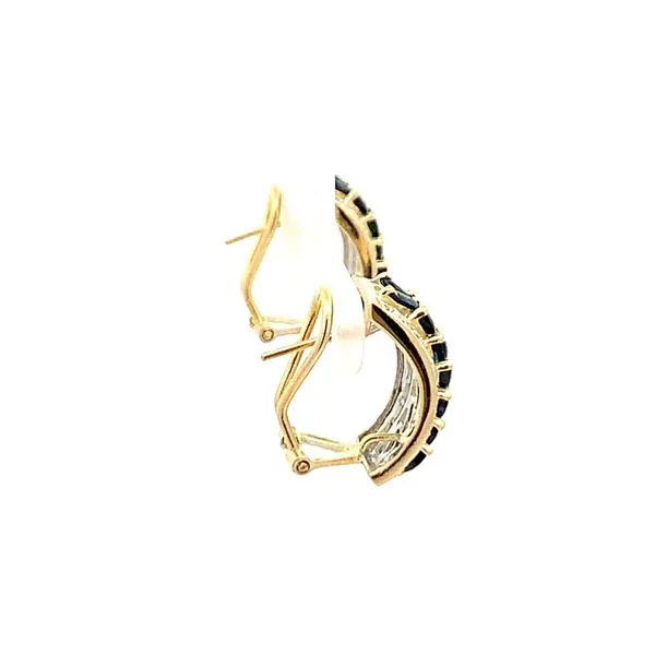 ESTATE 14KT YELLOW GOLD OMEGA BACK HALF HOOP EARRINGS Image 4 Z's Fine Jewelry Peoria, AZ