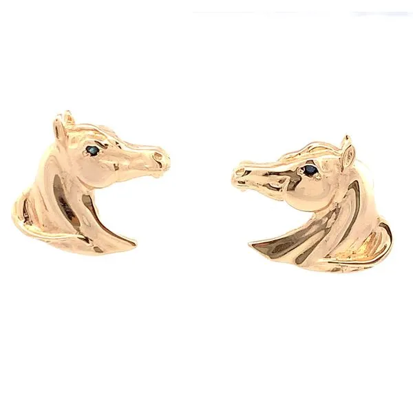 14KT YELLOW GOLD HORSE HEAD EARRINGS Z's Fine Jewelry Peoria, AZ