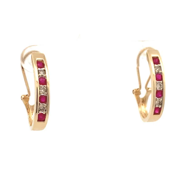 ESTATE RUBY AND DIAMOND HOOPS Z's Fine Jewelry Peoria, AZ