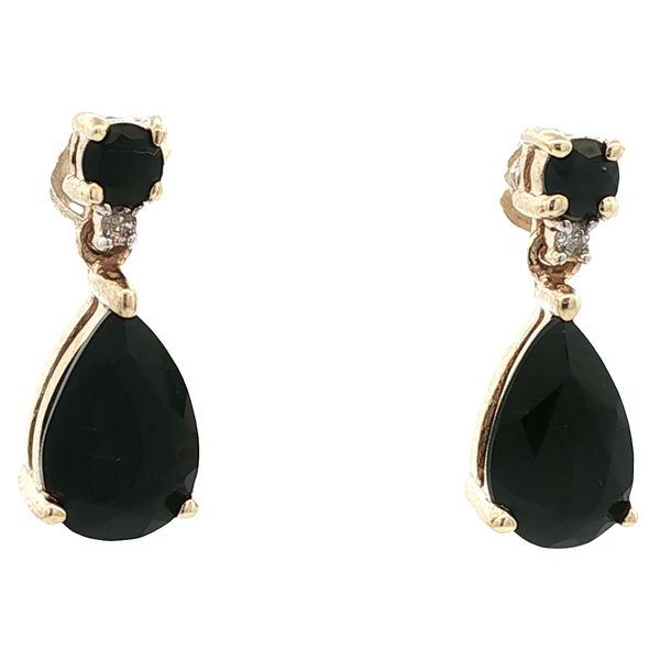 ESTATE 10KT YELLOW GOLD STUD DANGLE EARRINGS Image 2 Z's Fine Jewelry Peoria, AZ