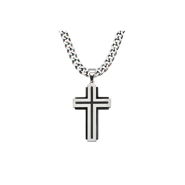 Black IP & Steel Cross Pendant Z's Fine Jewelry Peoria, AZ