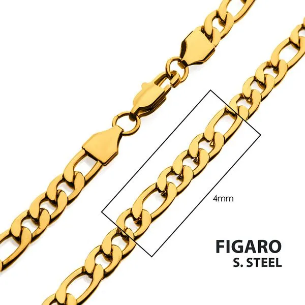 4mm 18Kt Gold IP Figaro Chain Necklace Z's Fine Jewelry Peoria, AZ