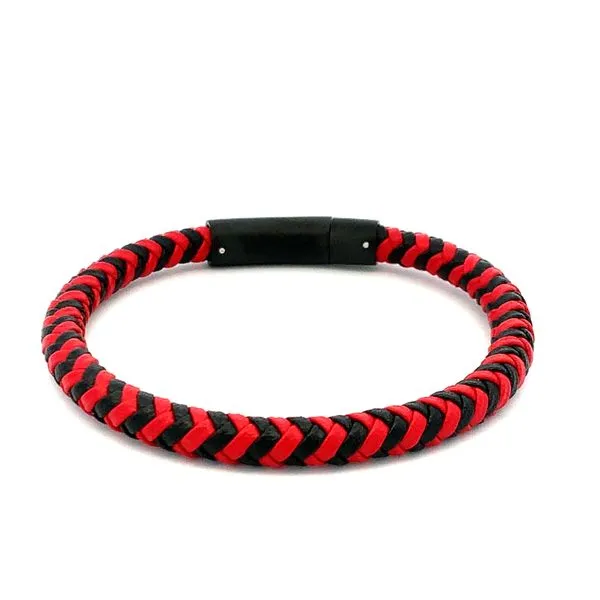 BLACK AND RED LEATHER BRACELET Z's Fine Jewelry Peoria, AZ