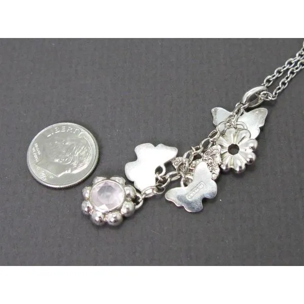 Estate Sterling Silver 925 Coach Butterfly Flower Charm Neck